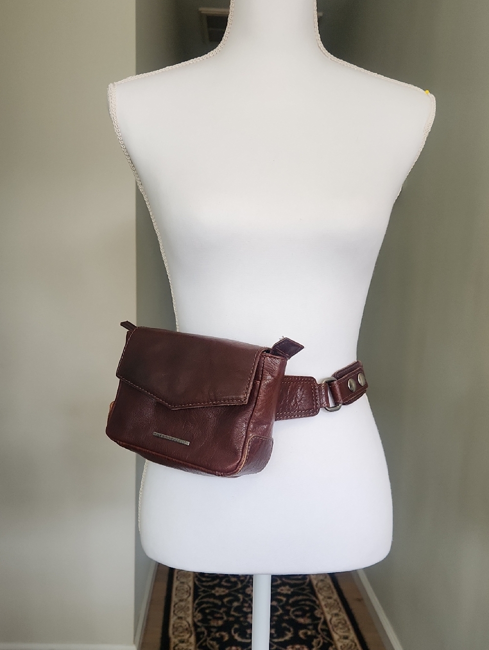 Spikes & Sparrow Leather Crossbody Belt Bag Brown Multi Pocket Fanny Pack Unisex - Picture 3 of 17